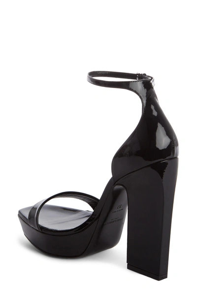 Saint Laurent Debbie Platform Ankle Strap Sandal In Black