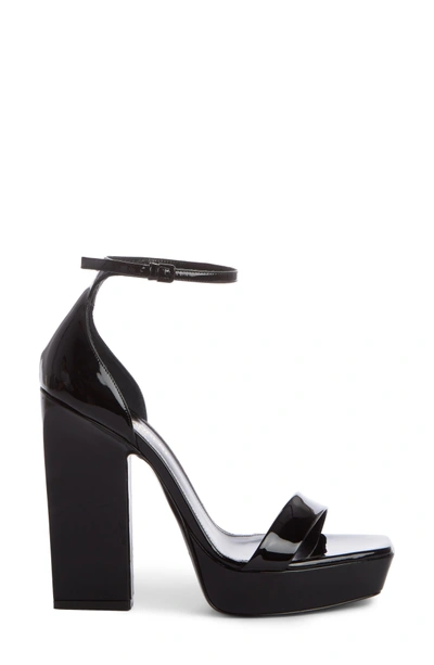 Saint Laurent Debbie Platform Ankle Strap Sandal In Black