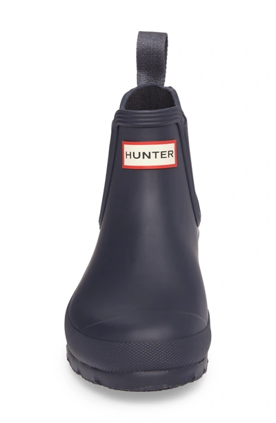 Shop Hunter Original Waterproof Chelsea Rain Boot In Navy