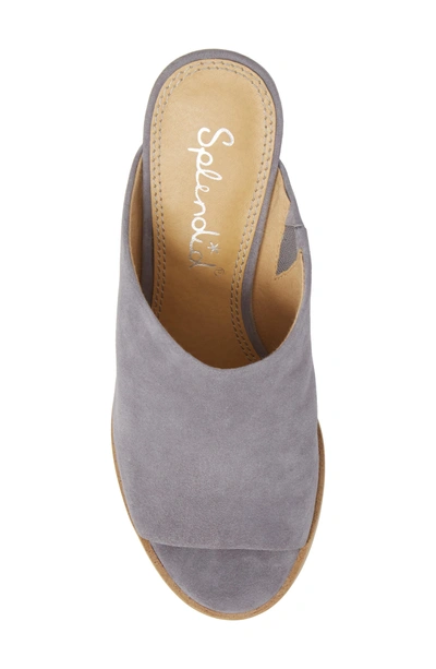 Shop Splendid Fenwick Wedge Sandal In Steel Grey Suede