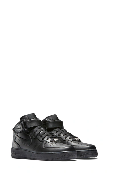 Shop Nike Air Force 1 '07 Mid Sneaker In Black/ Black