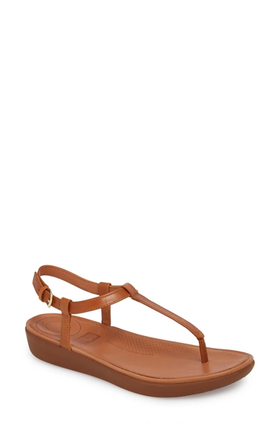 Shop Fitflop Tia Thong Sandal In Caramel Leather