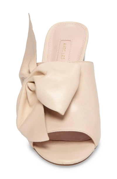 Shop Avec Les Filles Marie Bow Slide Sandal In Pink Sand Leather