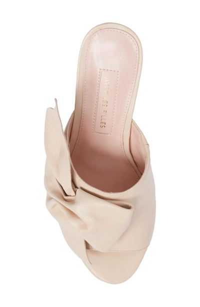 Shop Avec Les Filles Marie Bow Slide Sandal In Pink Sand Leather