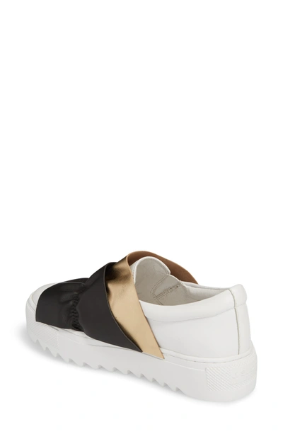 Shop Jslides Sadie Ruffle Platform Sneaker In White Leather
