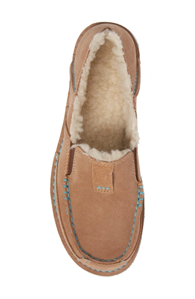 Shop Ariat Cruiser Slip-on Loafer With Faux Shearling Lining In Fleece Dirty Taupe Suede