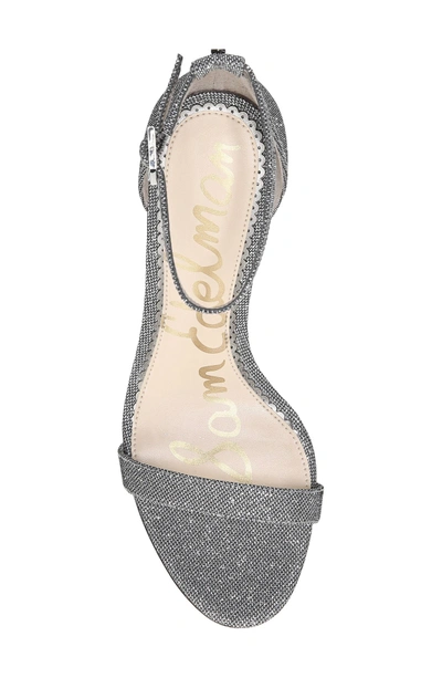 Shop Sam Edelman Patti Ankle Strap Sandal In Pewter Fabric