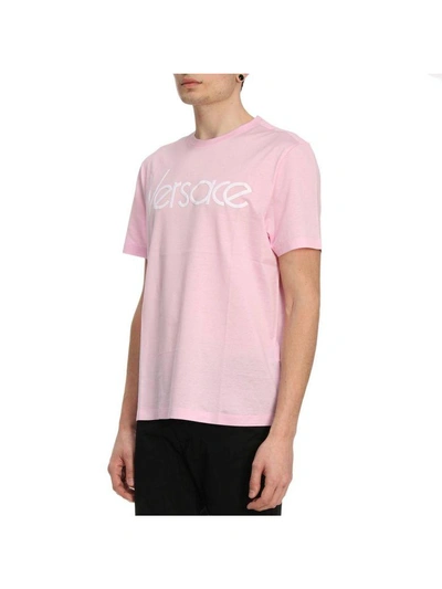 Shop Versace T-shirt T-shirt Men  In Pink