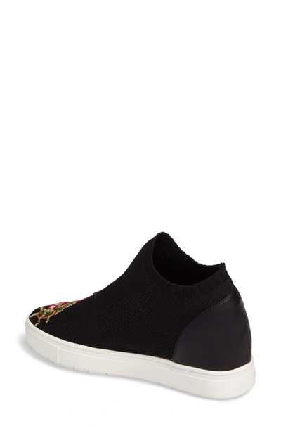 Shop Steve Madden Sly Hidden Wedge Knit Sneaker In Black Multi Fabric