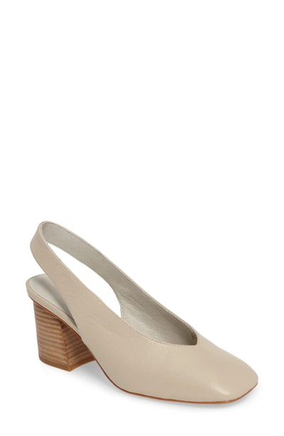 Shop Grey City Sydney Square-toe Slingback Pump In Bone