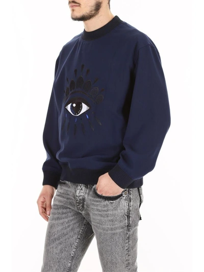 Shop Kenzo Embroidered Sweatshirt In Bleu Marineblu