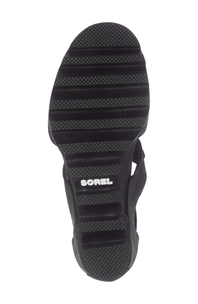 Shop Sorel 'joanie' Cage Sandal In Black/ Sea Salt