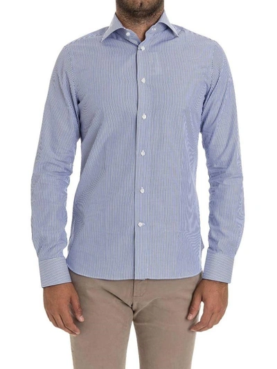 Shop G. Inglese G Inglese Cotton Shirt In Blue