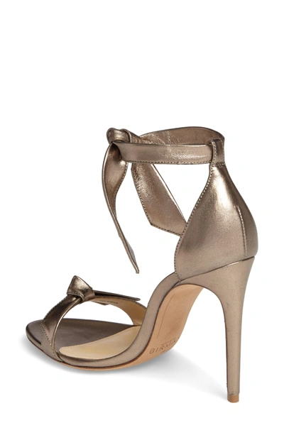 Shop Alexandre Birman Clarita Ankle Tie Sandal In Metallic Gold Leather