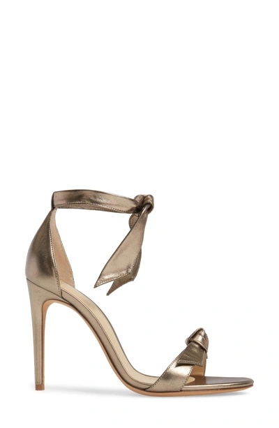 Shop Alexandre Birman Clarita Ankle Tie Sandal In Metallic Gold Leather
