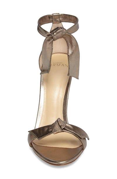 Shop Alexandre Birman Clarita Ankle Tie Sandal In Metallic Gold Leather