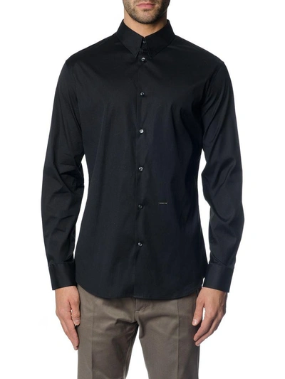 Shop Dsquared2 Black Classic Fitted Shirt In Cotton