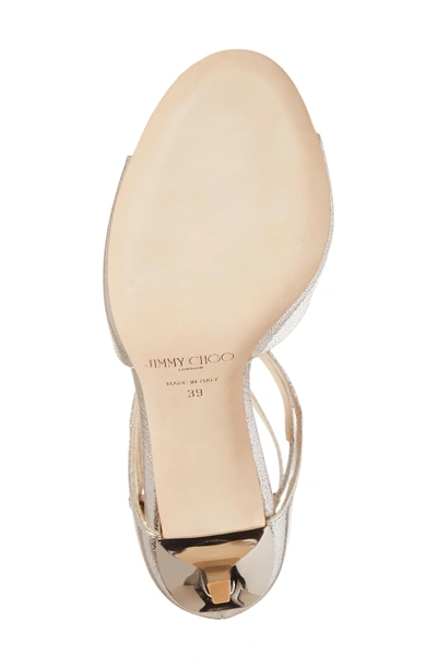 Shop Jimmy Choo Ivette Glitter Leather Sandal In Champagne