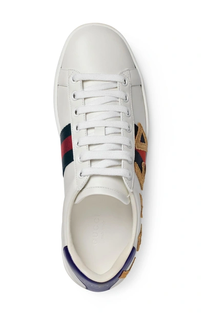 Shop Gucci New Ace Loved Sneakers In White