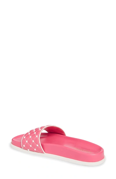 Shop Valentino Free Rockstud Slide Sandal In Shadow Pink