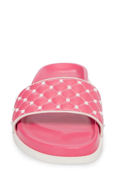 Shop Valentino Free Rockstud Slide Sandal In Shadow Pink