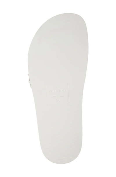 Shop Valentino Free Rockstud Slide Sandal In Marine/ White