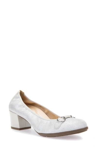 Shop Geox Annya Pump In Off White Suede