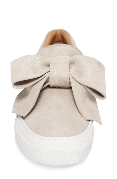 Shop Buscemi Bow Slip-on Sneaker In Gleam Grey