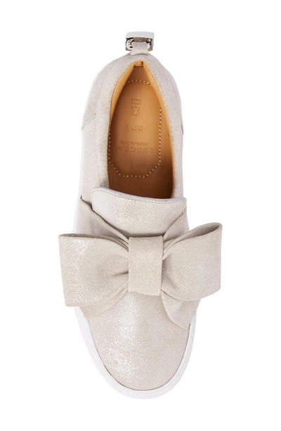 Shop Buscemi Bow Slip-on Sneaker In Gleam Grey