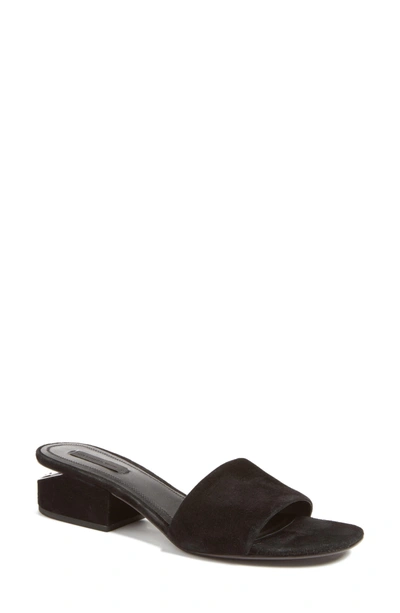 Shop Alexander Wang Lou Slide Sandal In Black Suede