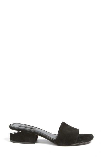 Shop Alexander Wang Lou Slide Sandal In Black Suede