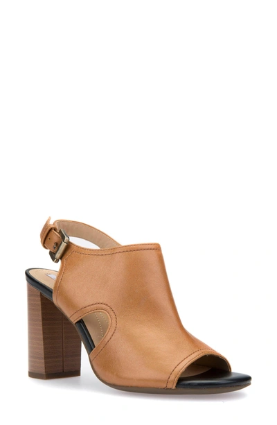 Shop Geox Audalies 5 Sandal In Caramel Leather