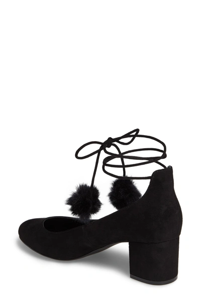 Shop Charles By Charles David Libby Faux Fur Pompom Pump In Black Suede