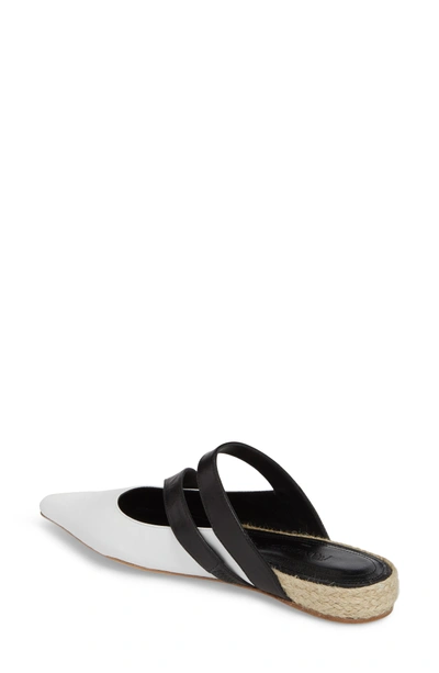 Shop Jw Anderson Double Strap Pointy Toe Slipper In Black/ White