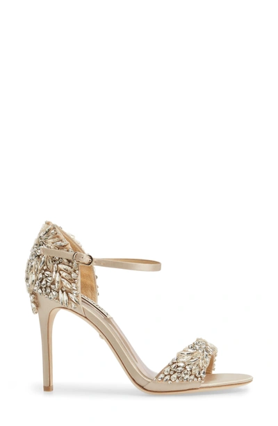 Shop Badgley Mischka Tampa Ankle Strap Sandal In Nude Satin