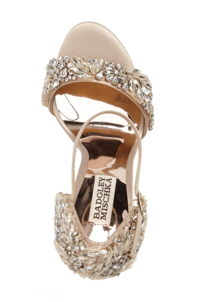 Shop Badgley Mischka Tampa Ankle Strap Sandal In Nude Satin