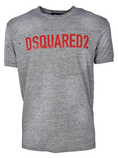 Shop Dsquared2 Logo Print T-shirt In Grigio