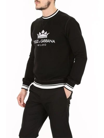 Shop Dolce & Gabbana Crown Sweatshirt In Neronero