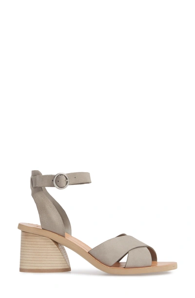 Shop Dolce Vita Roman Flared Heel Sandal In Grey Nubuck