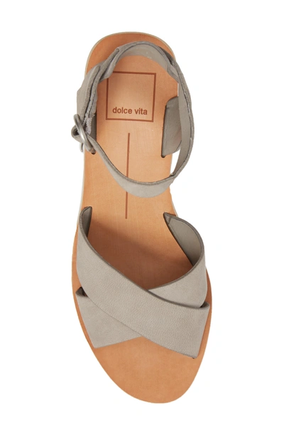 Shop Dolce Vita Roman Flared Heel Sandal In Grey Nubuck