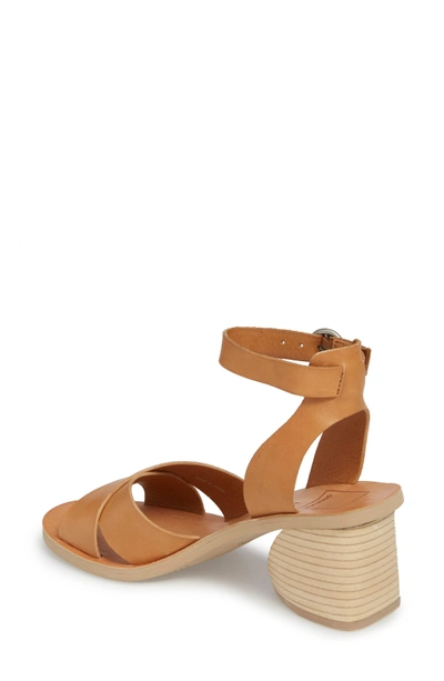 Shop Dolce Vita Roman Flared Heel Sandal In Caramel Leather