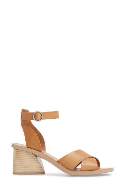 Shop Dolce Vita Roman Flared Heel Sandal In Caramel Leather