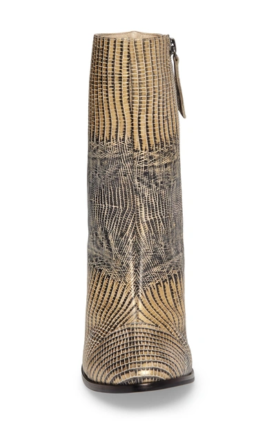 Shop Matisse Florian Cap Toe Bootie In Metallic Snake Print Leather
