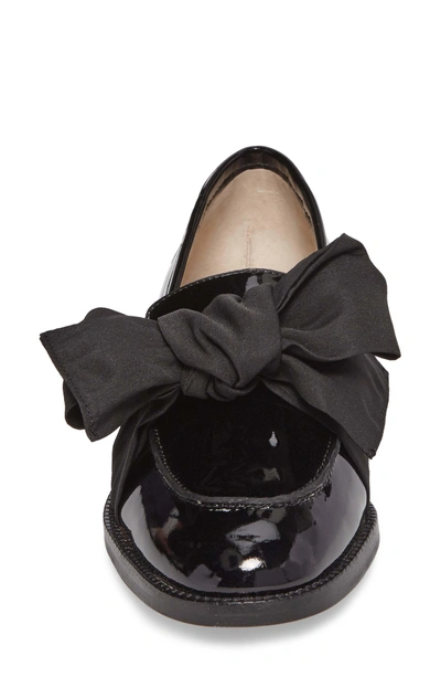 Shop Botkier Violet Bow Loafer In Black Patent Leather