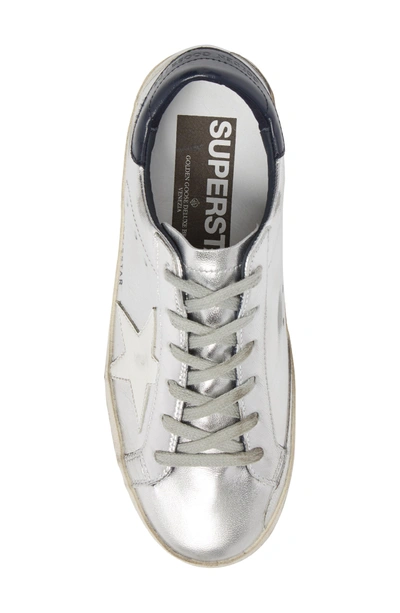 Shop Golden Goose Superstar Metallic Low Top Sneaker In Silver