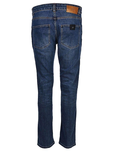 Shop Ami Alexandre Mattiussi Slim Fit Jeans In Used Blue