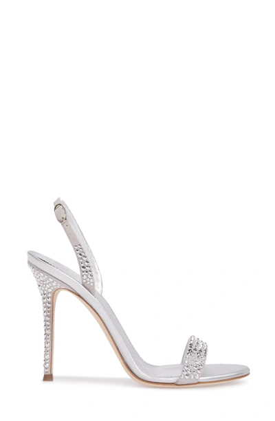 Shop Giuseppe Zanotti Musitco Crystal Embellished Slingback Sandal In Grey