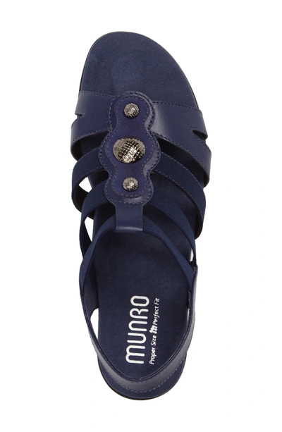 Shop Munro Destiny Sandal In Blue Leather
