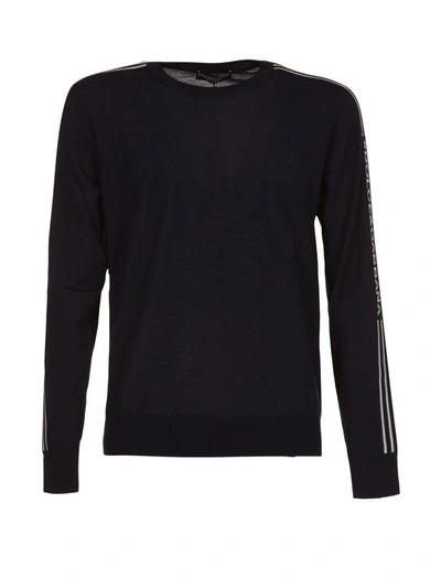 Shop Dolce & Gabbana Logo Stripe Sweater In Blu