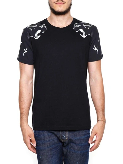 Shop Valentino Panther Print T-shirt In Nero|nero